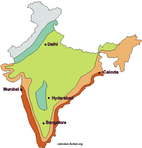 Corrosion in India as estimated from atmospheric corrosivity monitoring
