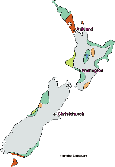 Corrosion in New Zealand as estimated from atmospheric corrosivity monitoring
