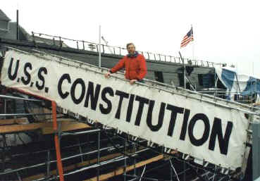 Harvey Hack during the restoration of USS Constitution