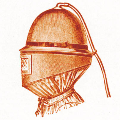 Mathewson's patent helmet for painting by spray or cleaning by the sand-blast
