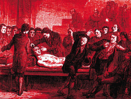 Experiments being performed upon the corpse of Matthew Clydesdale