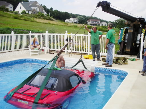 parking your car in a swimming pool 