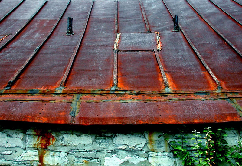 Steel roof after a few years in a natural environment