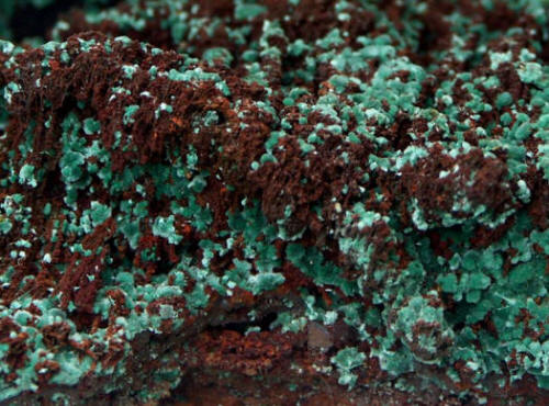 Malachite, a common copper ore mineral
