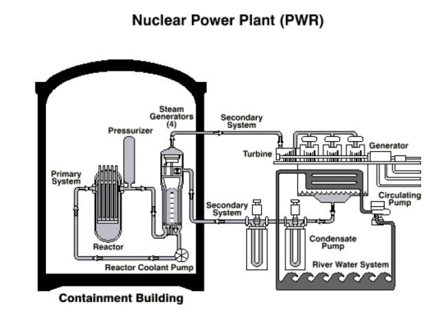 Schematic representation of a pressurized water reactor (PWR)