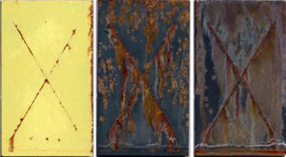 Undercutting corrosion of a scribed surface during testing is an indication of poor paint performance.