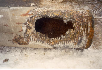 Corroded reinforced concrete water main
